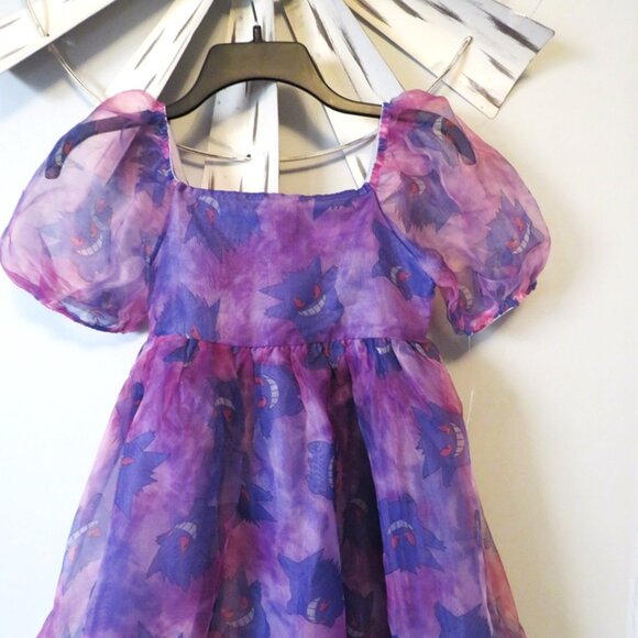 NWT Pokemon Girls Gengar Puff Sleeve Organza Dress Size L (10/12) - Picture 7 of 14